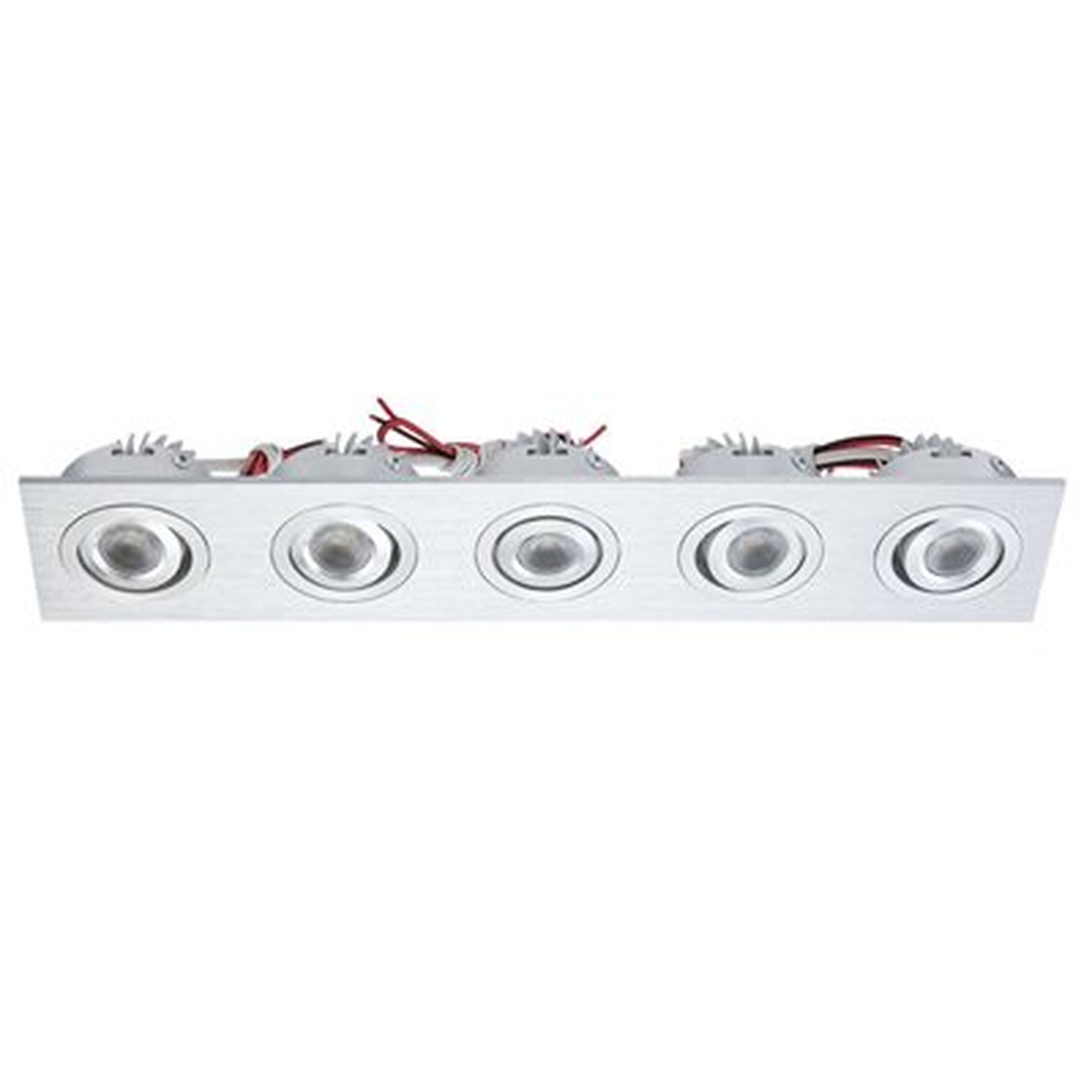 LED Squared Directional Incl 5 LED + Driver Clear lens / brushed aluminum