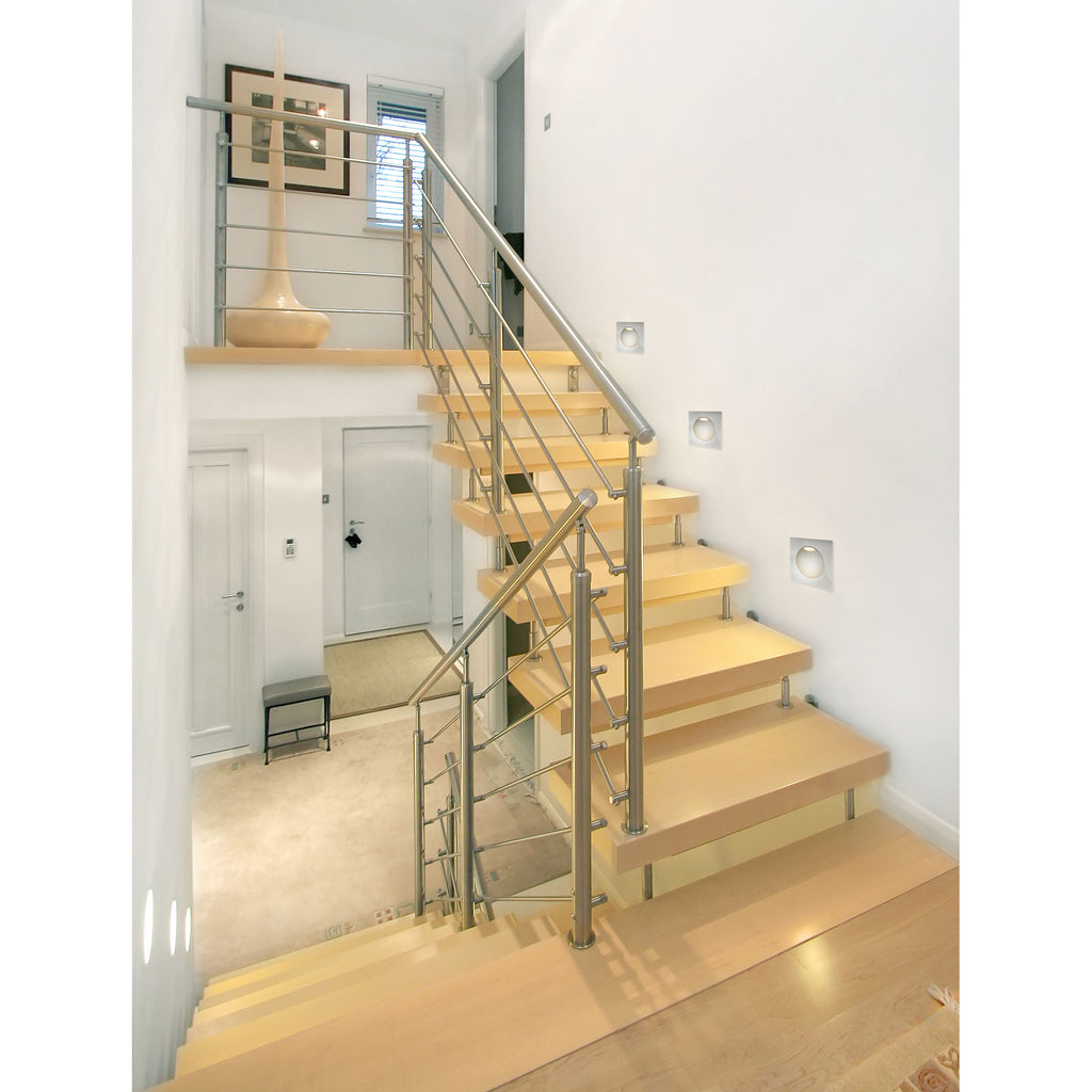 Zone 3'' Wide Integrated LED Step Light - Aluminum with Opal White Glass Diffuser